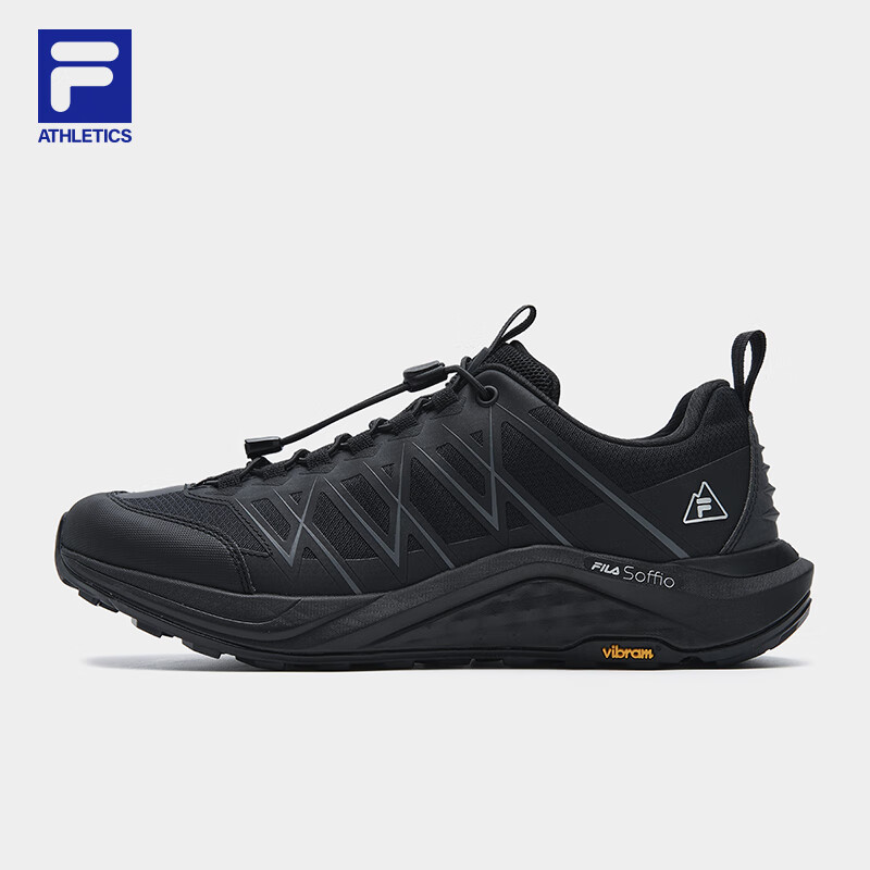 斐乐（FILA）官方雪狼2+户外跑鞋男鞋越野跑鞋徒步运动鞋 骏马黑-BB 42