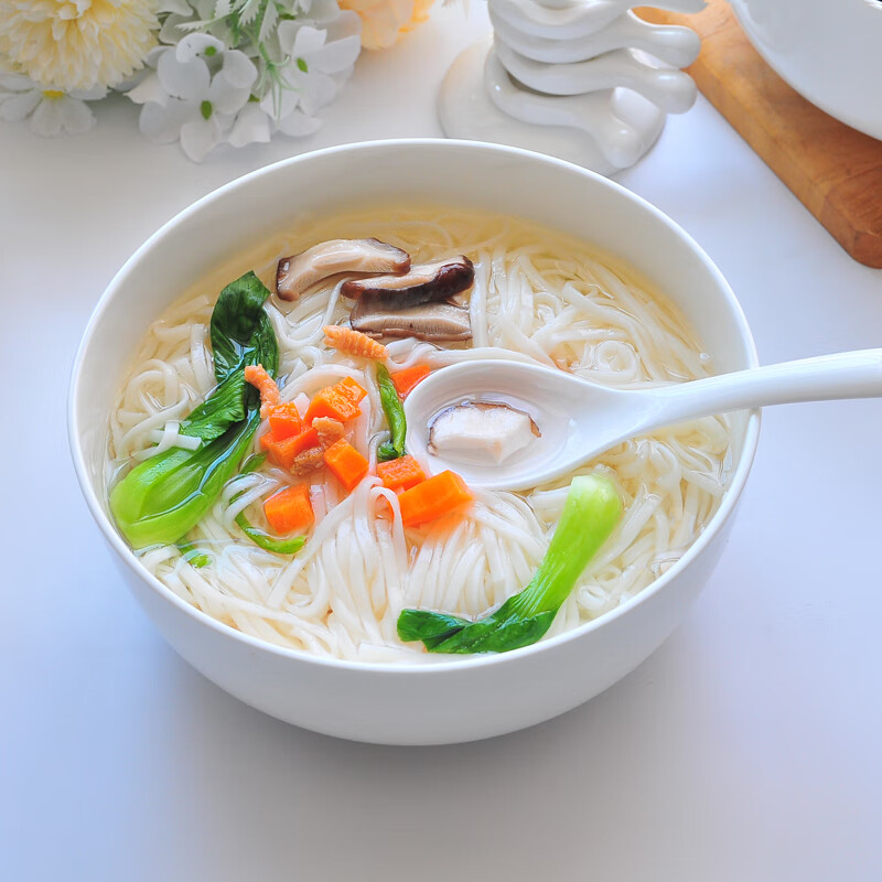 汇格骨瓷餐具饭碗面碗汤碗沙拉碗面条米饭碗陶瓷家用纯白瓷碗大号直口