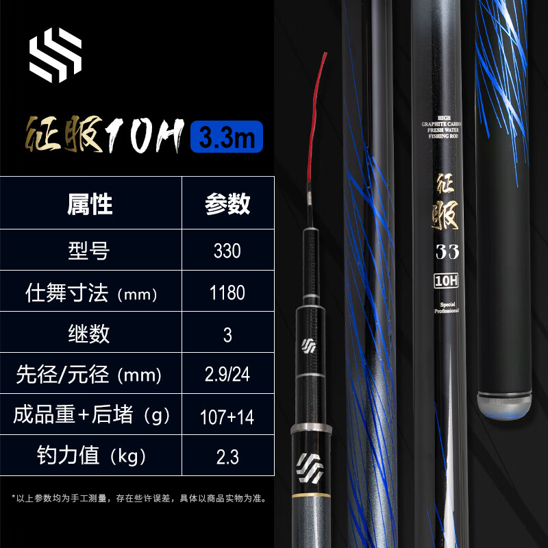 尚藝東美征服小玉衡黑坑魚竿超輕超硬臺釣竿魚桿羅非竿鯉魚竿手桿 3.3m 10H-【19調(diào)性】
