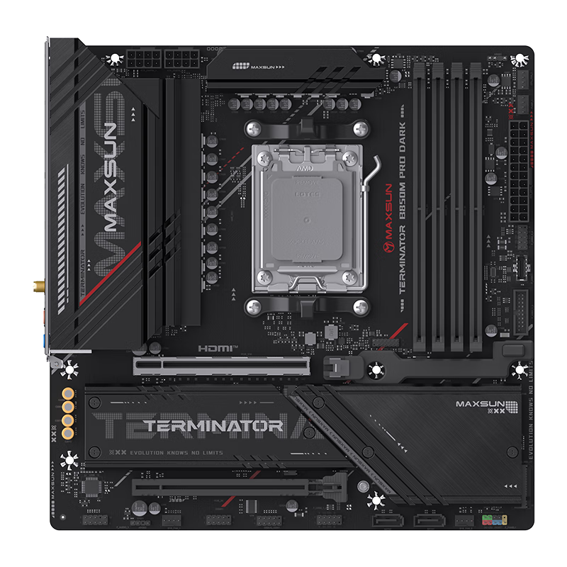 銘瑄（MAXSUN）終結(jié)者 B850M PRO DARK WIFI電腦主板 CPU AMD 9800X3D/9700X/9600X/7800X3D(AMD B850/AM5接口)