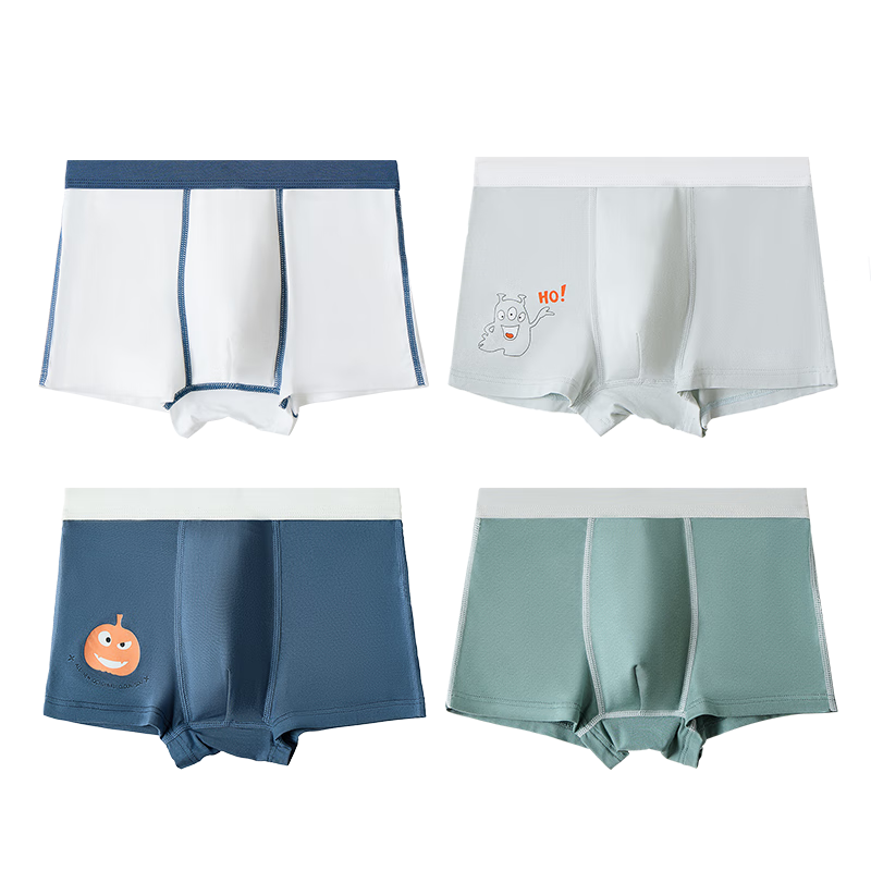 南极人（Nanjiren）儿童内裤男童内裤学生印花四角内裤男孩平角内裤 卡通莫代尔 130