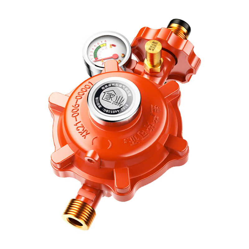 家业 液化气减压阀煤气罐防爆自闭家用燃气灶低压阀门新国标0.6安全阀 【大火力1.2+双插头】生产许可丨漏气自闭丨扫码溯源