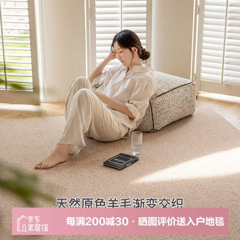 東升100%新西蘭羊毛無(wú)膠水無(wú)甲醛抗菌防螨客廳臥室環(huán)保地毯可定制 瀾品 1.6*2.4米