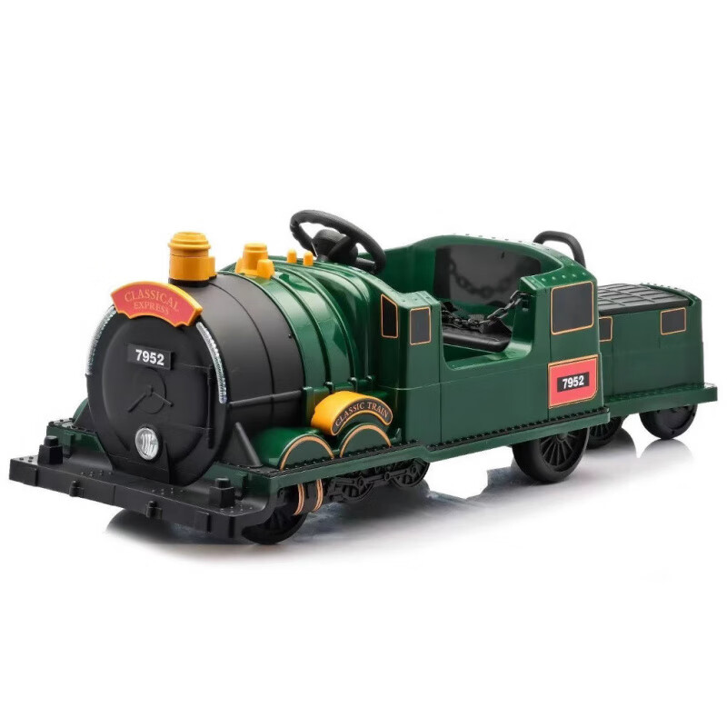 ZHIO儿童可坐托马斯电动火车玩具车可充电遥控汽车男女宝宝双人童车 12V7电瓶双驱绿色 京东折扣/优惠券