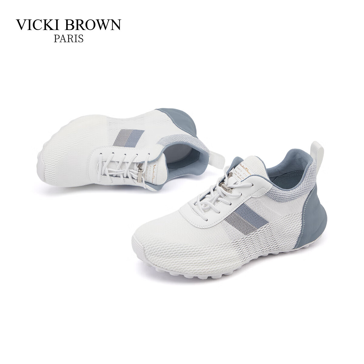 未毕(VICKI BROWN)法国品牌VB男鞋【法奢系列】舒适透气网面鞋户外防滑包底老爹鞋男 白蓝 44