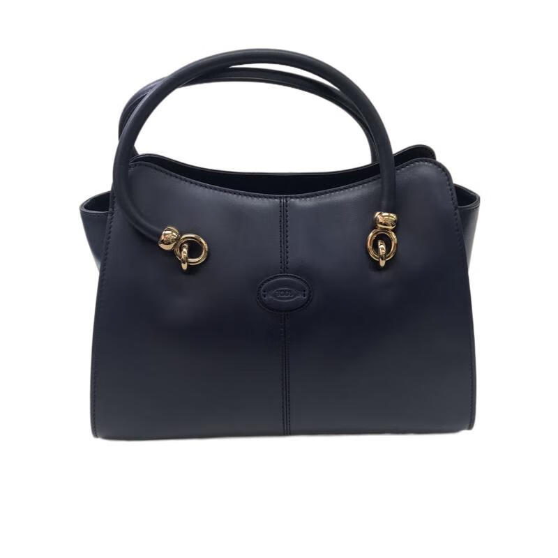 托德斯女式拉鏈單肩包雙手柄可拆卸肩帶通勤休閑包 黑色 均碼