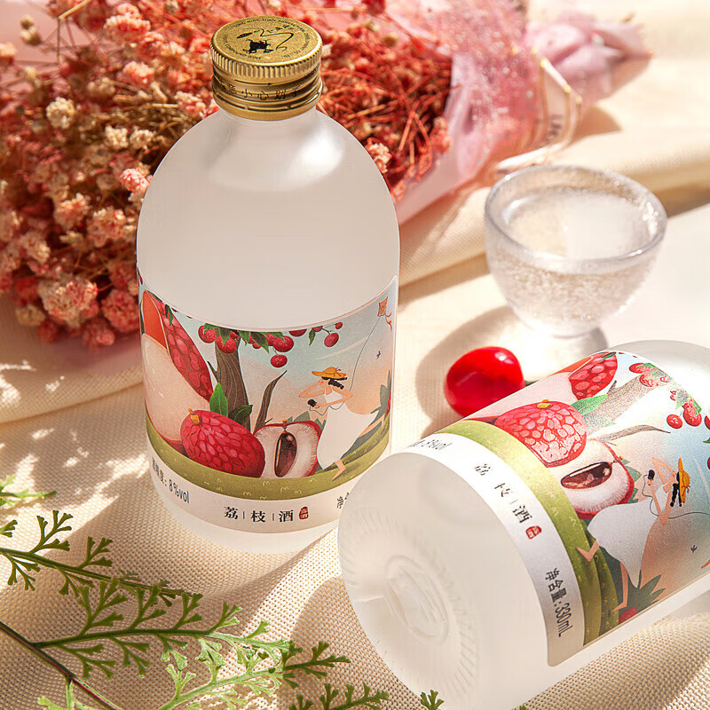 通明山果酒微醺少女酒女士低度甜酒高顏值適合女生喝的青梅荔枝酒 荔枝酒(清甜爽口)95%客戶選擇