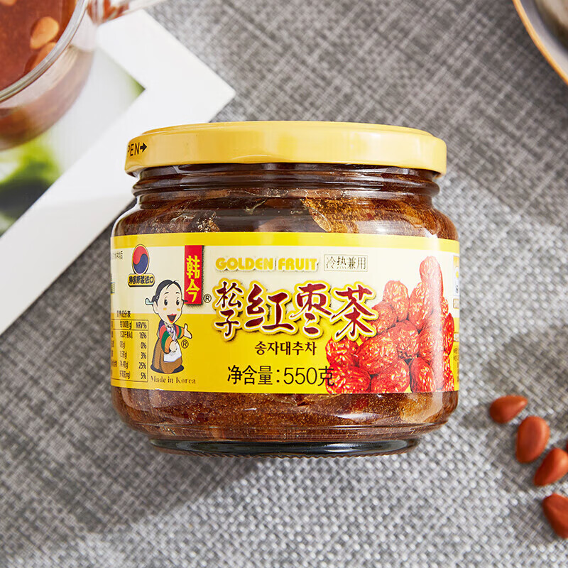 韓今蜂蜜松子紅棗茶550g韓國(guó)進(jìn)口果實(shí)茶早餐飲品 茶早餐飲品