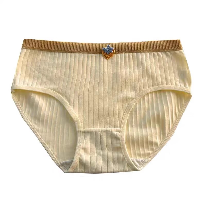 雅鹿纯棉女士内裤三角裤小清新草莓透气大码包臀纯欲中腰少女短裤底裤 白+绿+紫+肤+粉 5条 L 【建议95-115斤】