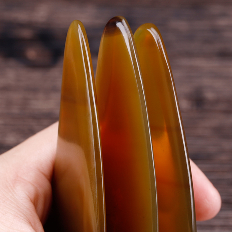 采药师 天然牛角刮痧板脸部全身通用面部眼部头颈背部淋巴女 按摩片经络刷穴位送长辈朋友礼物实用0.7cm厚