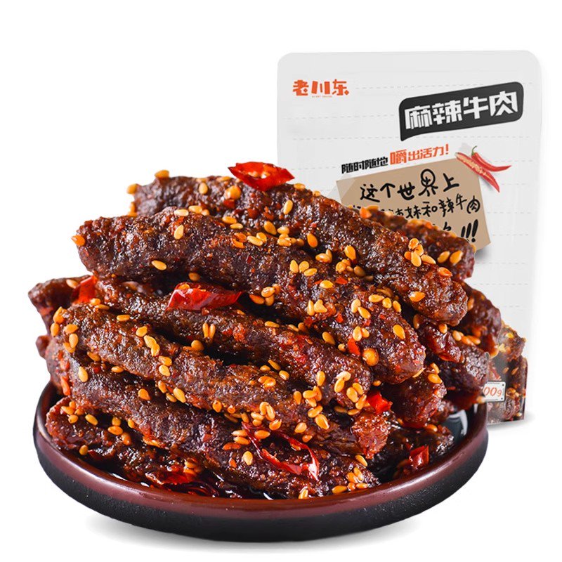 老川東麻辣牛肉干四川成都特產(chǎn)零食小吃休閑食品香辣味袋裝小包裝 麻辣牛肉100g*1袋