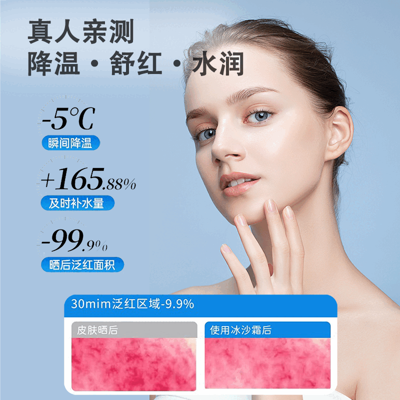 WE-FANS潜水冲浪Zinc蓝鲸鱼户外晒后舒缓冰沙霜防晒泥霜专用晒后修复面霜 舒缓冰沙霜*2盒 L