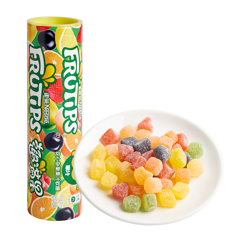 雀巢 趣满果 果汁软糖筒装60g 花心杂果味 糖果零食 