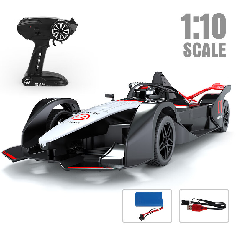 美致模型美致大號1:10方程式模型汽車(chē)禮物RC漂移高速車(chē)兒童玩具電動(dòng)遙控車(chē) YY2043紅色