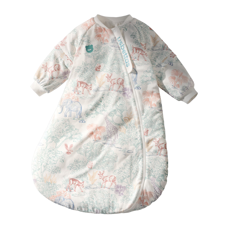 贝肽斯婴儿睡袋恒温胎脂皮儿童一体睡袋婴幼儿防踢被睡衣秋冬中厚 万物S