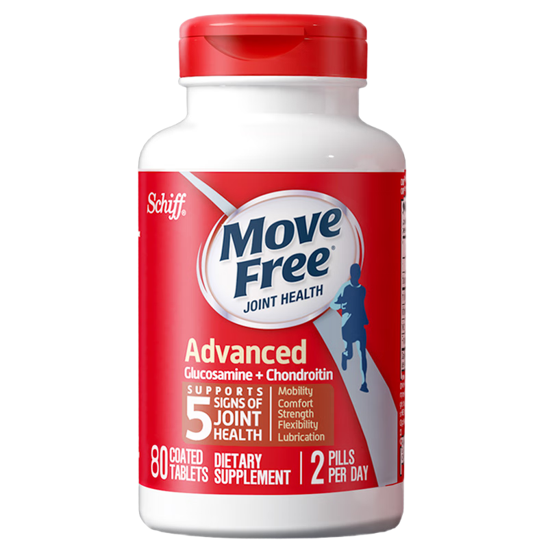 Move Free益节氨糖软骨素红瓶80粒 美国原装进口维骨力 成人中老年人  关节日常养护 红瓶 80粒*1瓶 尝鲜装
