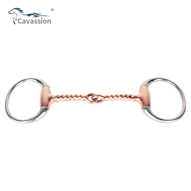 CavassionO型两节螺旋红铜衔铁 口衔 马嚼子 马具马术骑马8209233 125