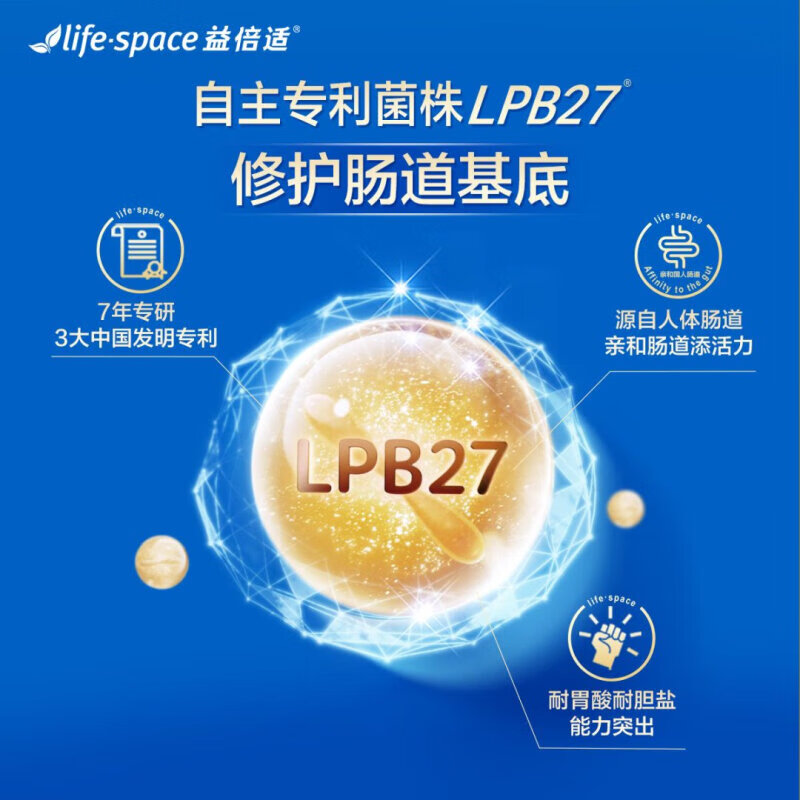 益倍适 LIFE·SPACE汤臣倍健调理肠胃脾胃虚弱 【王一博同款】益生菌冻干粉 【半月量】400亿升级款益生菌20袋
