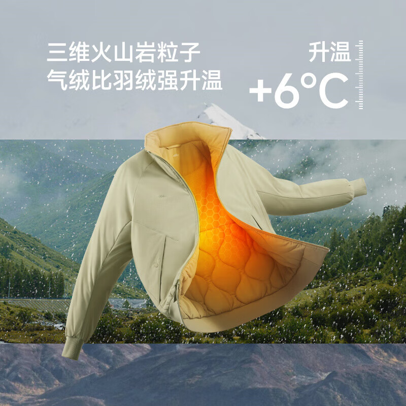 蕉下（beneunder）男士气绒服立领保暖似羽绒上衣飞行员夹克外套秋冬季休闲棉服 绣球紫 L