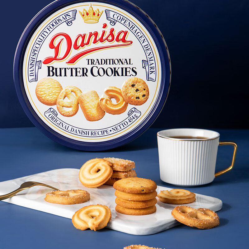 皇冠（danisa）皇冠丹麦曲奇454g铁盒装印尼原装进口奶油饼干休闲零食甜点 皇冠丹麦曲奇454g*1盒