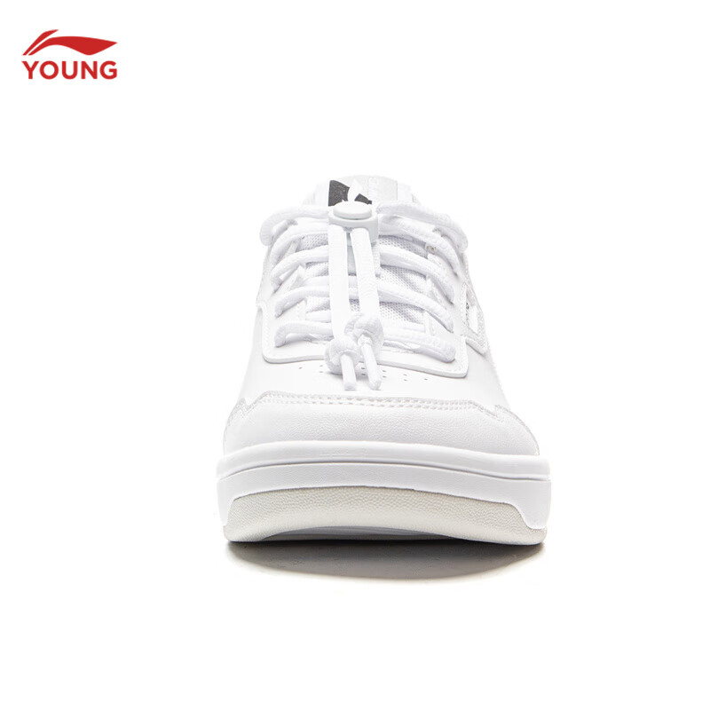 李宁童鞋儿童运动鞋男女大童柔软舒适板鞋轻弹缓震休闲鞋YKCV215 标准白-1 37