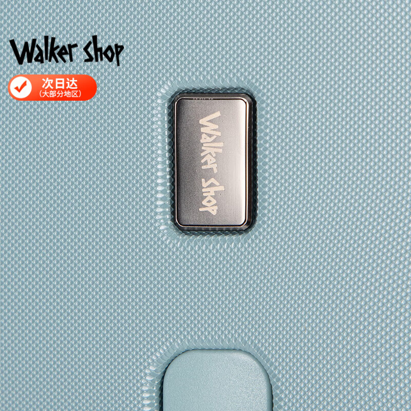 Walker Shop品牌拉链行李箱男女新款可登机商务出差密码轻便拉杆旅行箱子 黑色 20英寸 【可登机】