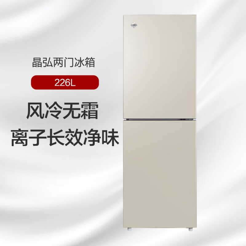 格力(GREE) 晶弘风冷无霜节能省电 净味小型双门冰箱 宿舍租房小巧不占地 BCD-226WECL/现代金