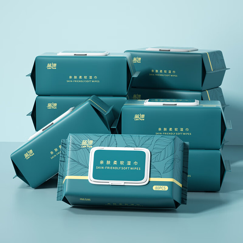 蓝漂湿纸巾婴儿湿巾纸新生宝宝幼儿手口屁专用 80抽 1包