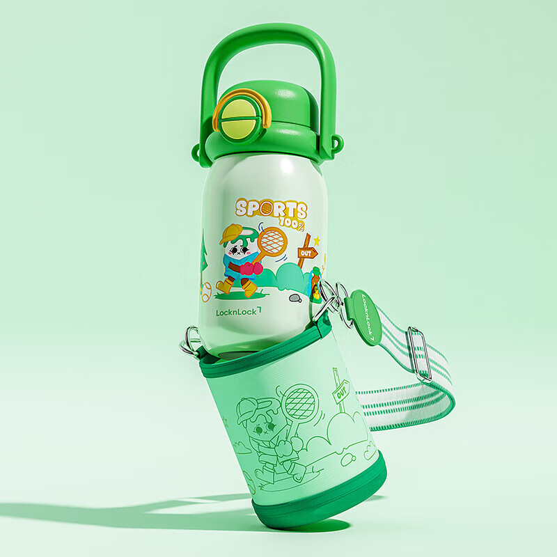 乐扣乐扣（LOCK&amp;LOCK）儿童保温杯吸管杯316不锈钢幼儿园小学生户外双饮水杯580ml绿色