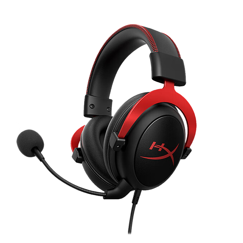 極度未知（HYPERX）颶風(fēng)2颶風(fēng)3系列電競游戲耳機頭戴式 黑神話悟空ps5電腦耳機fps吃雞耳麥降噪麥克風(fēng) 【颶風(fēng)2黑紅-有線】 電競游戲耳機