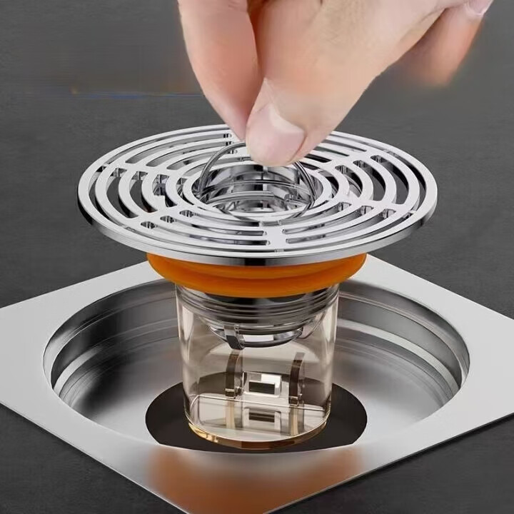 米良品创意提盖拆卸式防臭地漏芯下水道防返臭神器防虫地漏内芯堵口神器 3个装