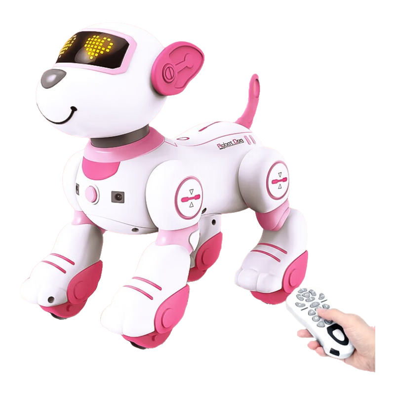 JJRC兒童早教智能聲控機(jī)器狗玩具男孩1-3歲寶寶4-6-8歲小孩仿生機(jī)器人 【編程智能跟隨+觸摸互動】粉色 送兩歲二到三歲2孩子童年禮物