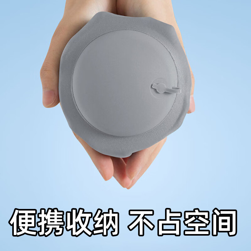 JCZS德国充气腰垫飞机睡觉神器高铁二等护腰靠垫长途旅行腰枕腰托 银月灰按压充气久坐不累