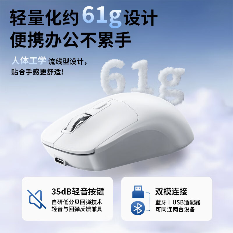 GGCHG【官方直营正品】鼠标适用华为无线鼠标蓝牙静音可充电办公无限商务游戏双模鼠标便携轻量化设计 【静音办公版+蓝牙双模+Ty-c】磁暴黑