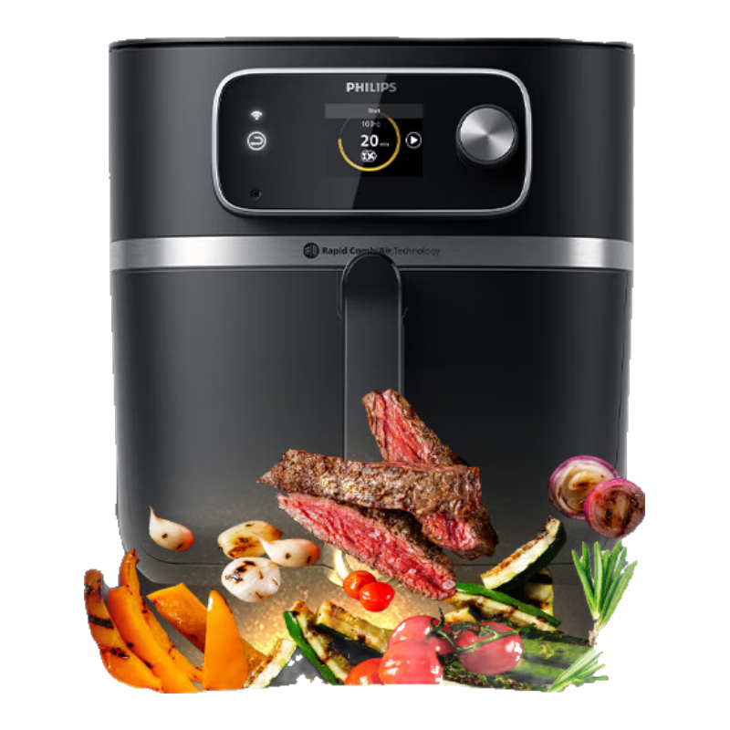 飞利浦（PHILIPS）全新变速空气炸锅8.3L大容量智能烹饪精准控温不用翻面APP智能菜谱HD9880 新年礼物