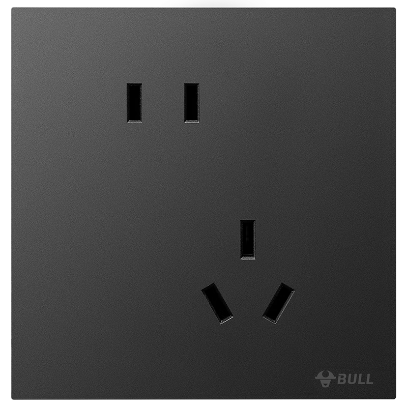 公牛（BULL）开关插座G57蝶翼超薄开关10A斜五孔面板十只装套餐G57Z223A墨云灰