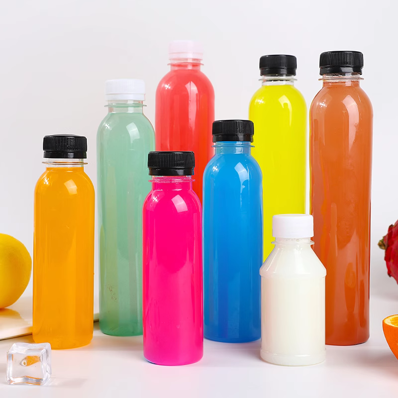 透明塑料瓶子带盖批发500ml饮料瓶一次性果汁瓶食品级pet特价空瓶 白盖 500ml 中厚款 165个
