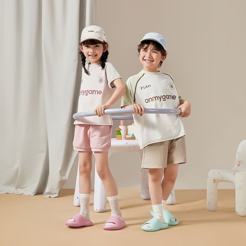 朴西小豌豆宝宝小童洗澡凉拖男童浴室防滑家居室内软底儿童拖鞋 净水色 32 210mm