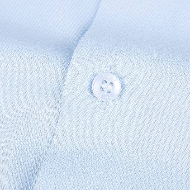 才子（TRIES）男士长袖衬衫纯色凉爽丝滑莫代尔桑蚕柔软面料商务衬衣白衬杉上装 蓝色 3XL 42(180/100A)