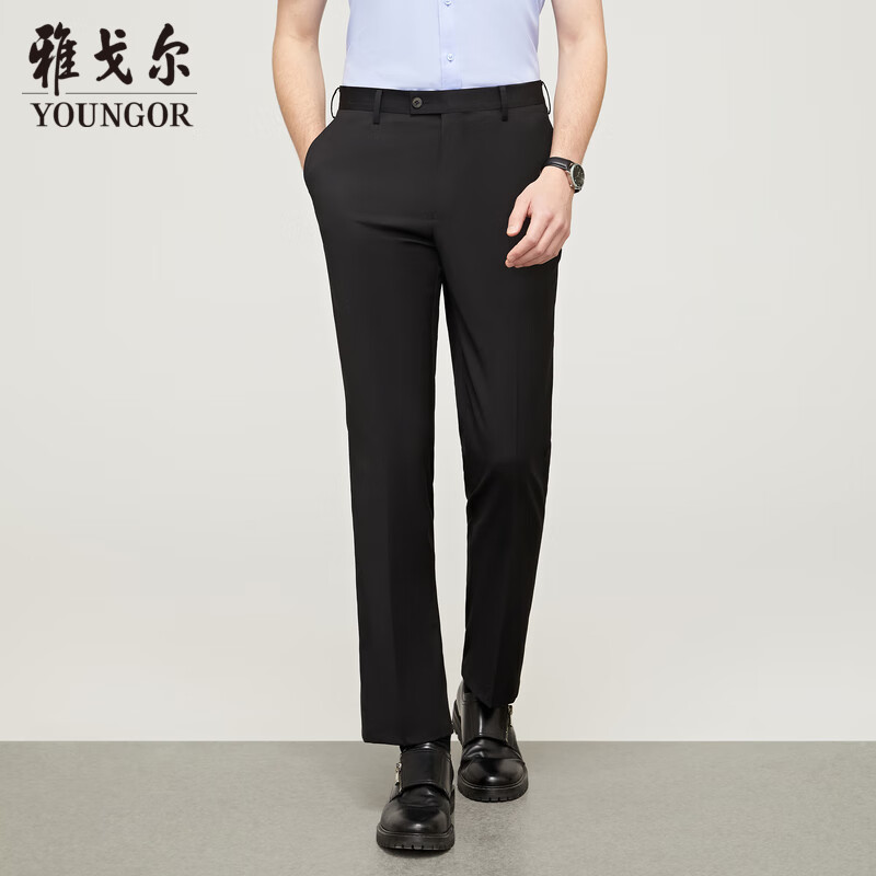 雅戈尔【弹力透气】雅戈尔西服裤男西装裤TR裤裤子聚酯纤维粘纤氨纶新品 黑色 VCHX310114AWA L 175/84A