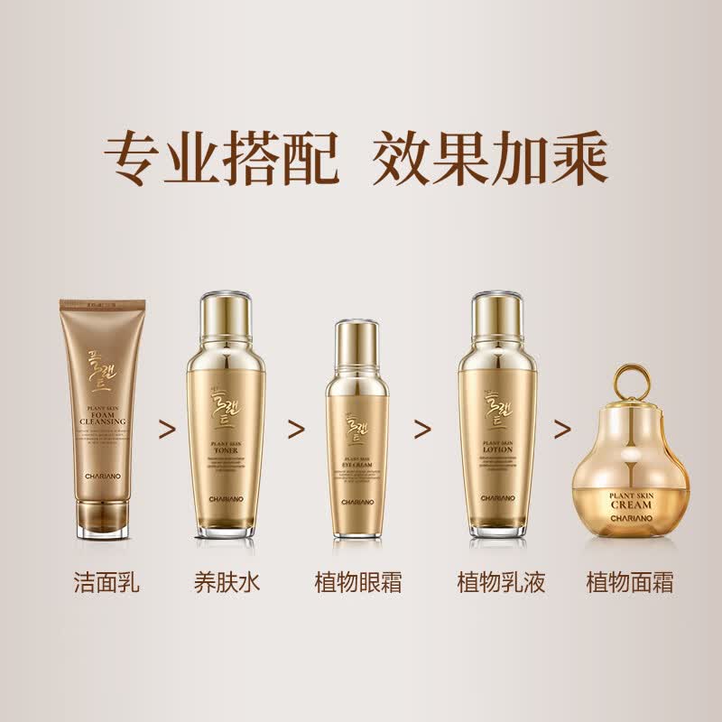 奇姬韩国植物套装补水保湿水润肌肤洁面水乳精华护肤品情人节礼物 养肤水+肌肤乳+眼精华霜
