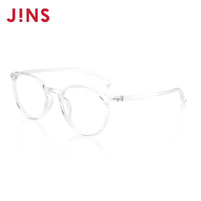睛姿（JINS）女士TR90眼鏡透明小圓鏡框可加防藍(lán)光鏡片LRF18S248 00透明 單鏡框