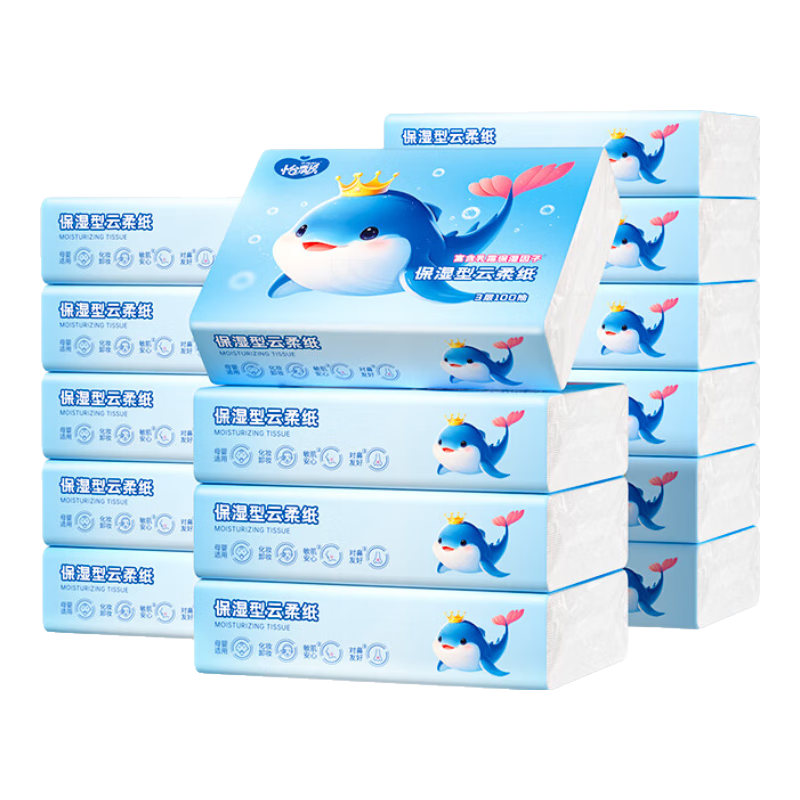 怡飘云柔巾乳霜抽纸母婴可用 3层 100抽*15包