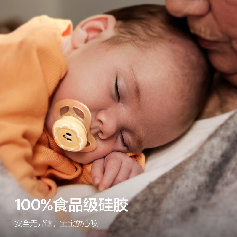 新安怡（AVENT）飞利浦进口安抚奶嘴新生婴儿防胀气0-6-18个月宝宝硅胶奶嘴马卡龙 0-2个月 1只装 新生儿绒绒云伴