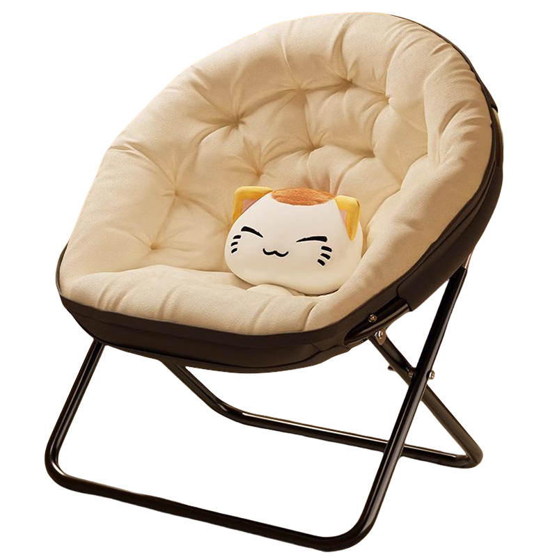 依戀達沙發(fā)椅子可折疊躺椅午休戶外休閑椅辦公室懶人電腦椅陽臺宿舍座椅 深灰色+腳踏【親膚面料 加粗鐵管】