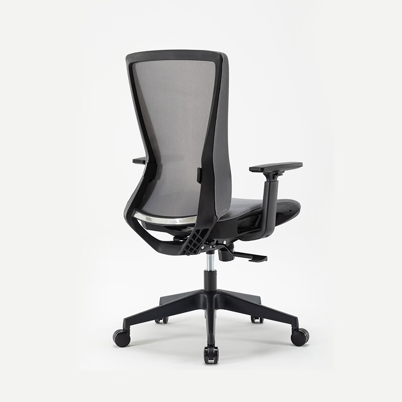 恒林電腦椅家用人體工學(xué)椅子辦公室椅簡(jiǎn)約書(shū)房轉椅學(xué)習書(shū)桌椅座椅 黑框灰色 尼龍腳_ 升降扶手