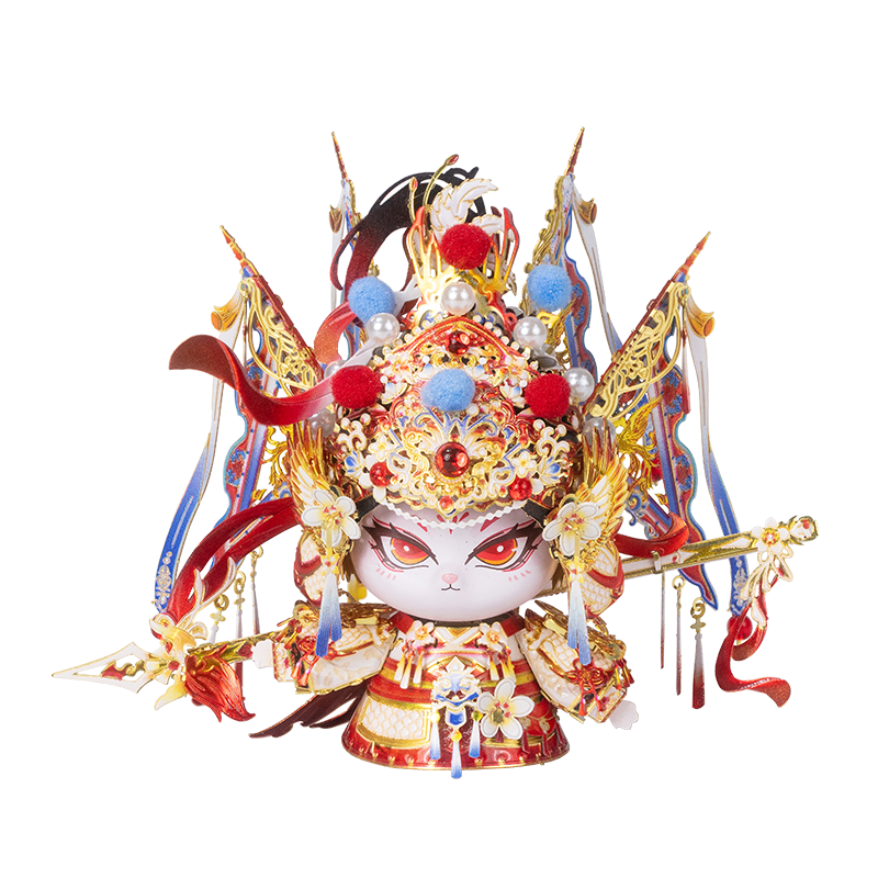 藝模喵之城木蘭貓頭金屬模型手工潮玩擺件情人節禮物車(chē)載精美擺件