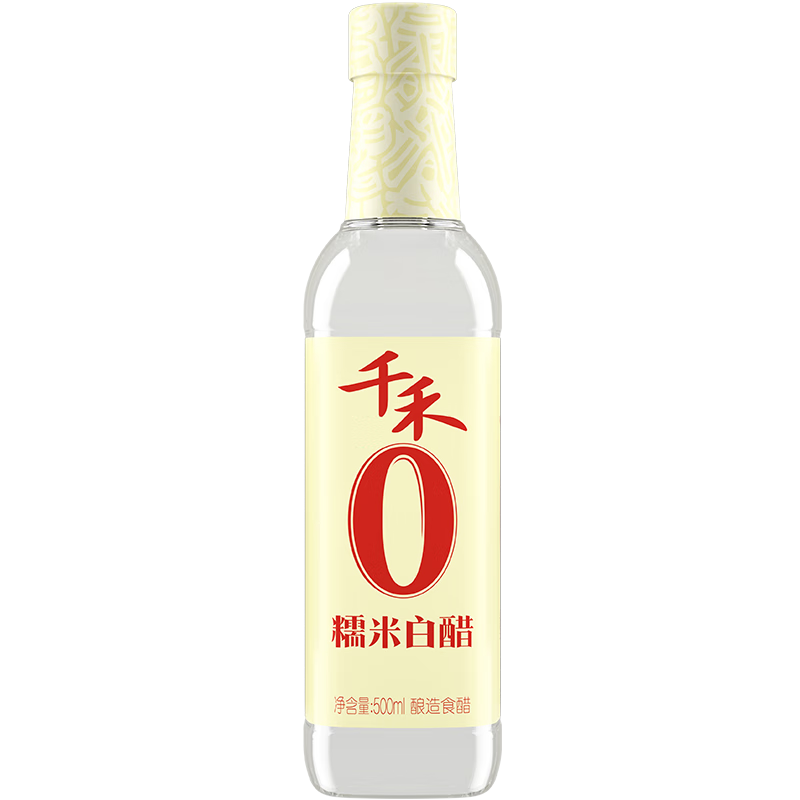 千禾零添加糯米白醋纯粮酿造食用醋泡蛋凉拌凤爪炒菜蘸料调味厨房家用 糯米白醋500ml*1瓶