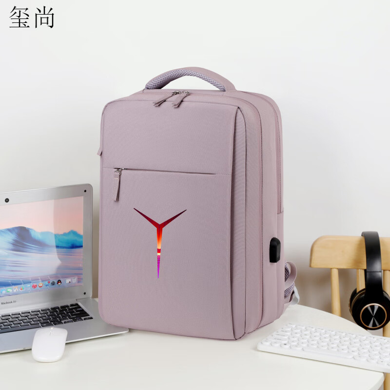 玺尚2025联想拯救者Y7000P/Y9000P电脑包15.6寸笔记本R9000P双肩背包 升级款骑士黑+白色新Y 气囊防震 16英寸 可放89键盘