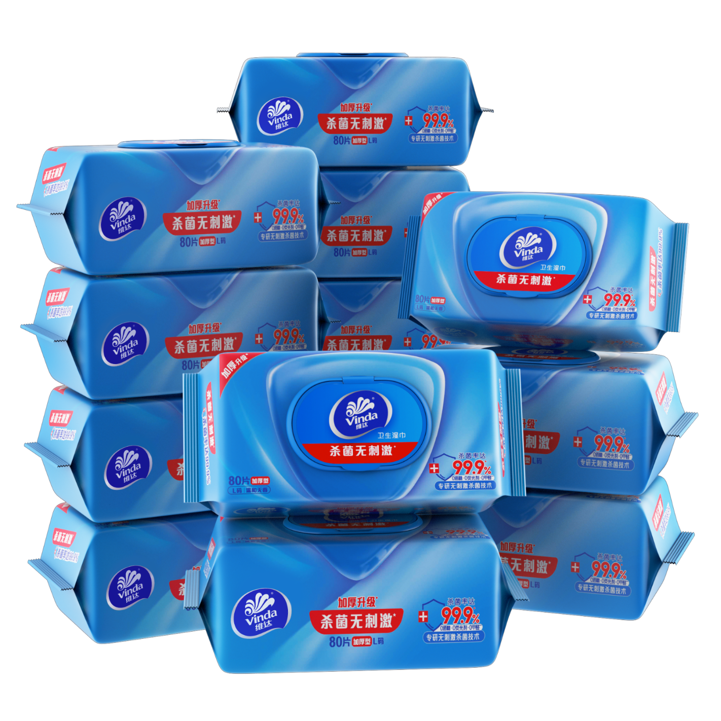 ά�Vinda��ɱ��ʪ�� 80Ƭ*12�� ɱ����99.9%�Ӻ�����ʪ���������ʪ��ʪֽ��